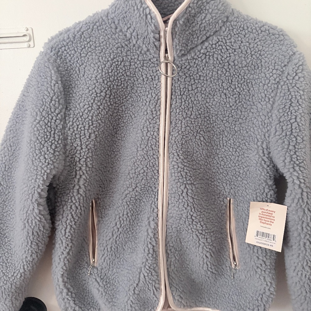 Ivory Ella Sherpa Jacket in XS